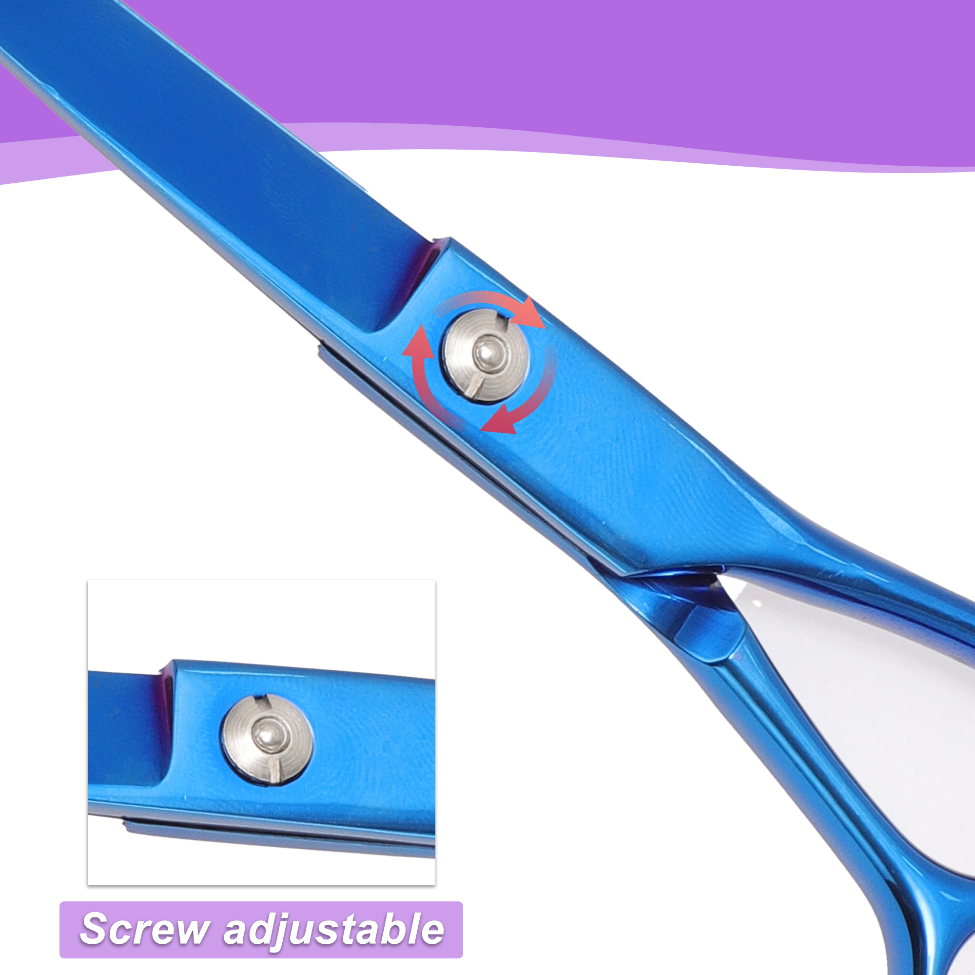 Unique Bargains Dog Grooming Scissors with Curved Design Blue