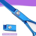 thumbnail image 2 of Unique Bargains Dog Grooming Scissors with Ergonomic Handle Downward Curved Dog Clippers Curved Shears 7.5" Blue, 2 of 7