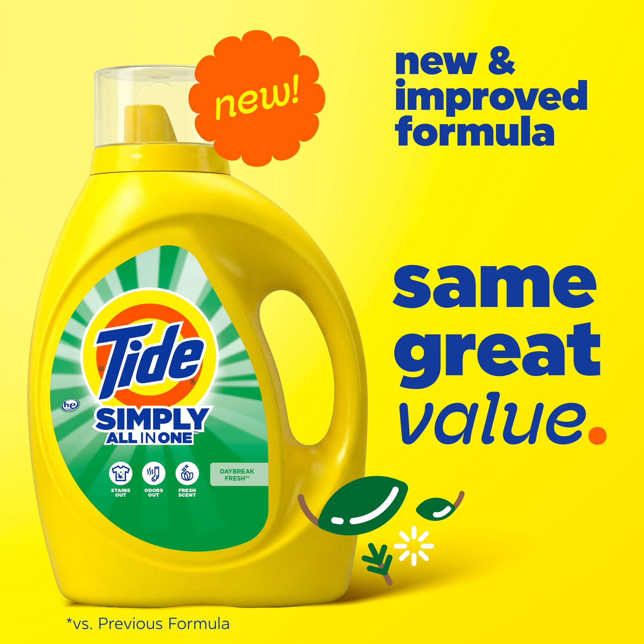 (2 pack) Tide Simply Liquid Laundry Detergent, All-In-One, Daybreak Fresh Scent, 173 fl oz, 138 Loads