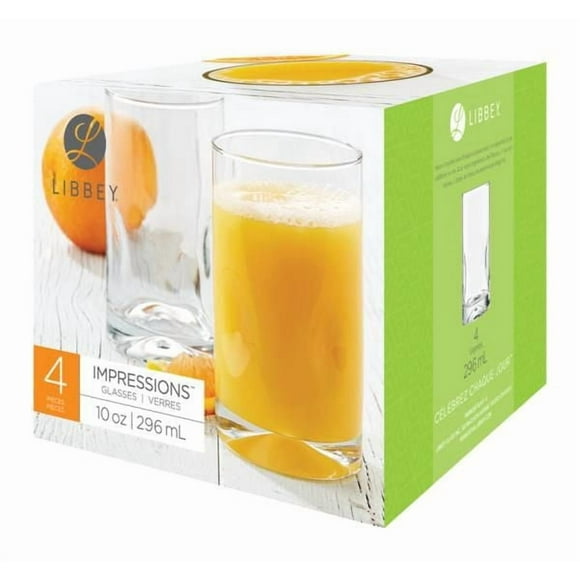 Libbey Glass Ensemble de Verres à jus Impressions 4 pièces