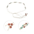 thumbnail image 4 of Unique Bargains 1 Pc Adjustable Waist Belt Bohemian Tie Belt Bohemian Colored Beads Pattern White, 4 of 5