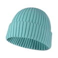 thumbnail image 1 of Adults Beanie Comfortable Stylish Thickened Keeping-warm Hat Exquisite Outdoor Headgear with Simple Color for Winter Wearing Blue, 1 of 7