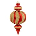 thumbnail image 4 of Northlight Shatterproof Commercial Size Finial Christmas Ornaments - 10" - Red and Gold - Set of 4, 4 of 6