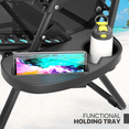 thumbnail image 5 of Magshion Folding Zero Gravity Chairs Set of 2, Outdoor Reclining Camping Chairs, Patio Lounge Recliners with Side Table & Cup Holder Tray, Black, 5 of 13