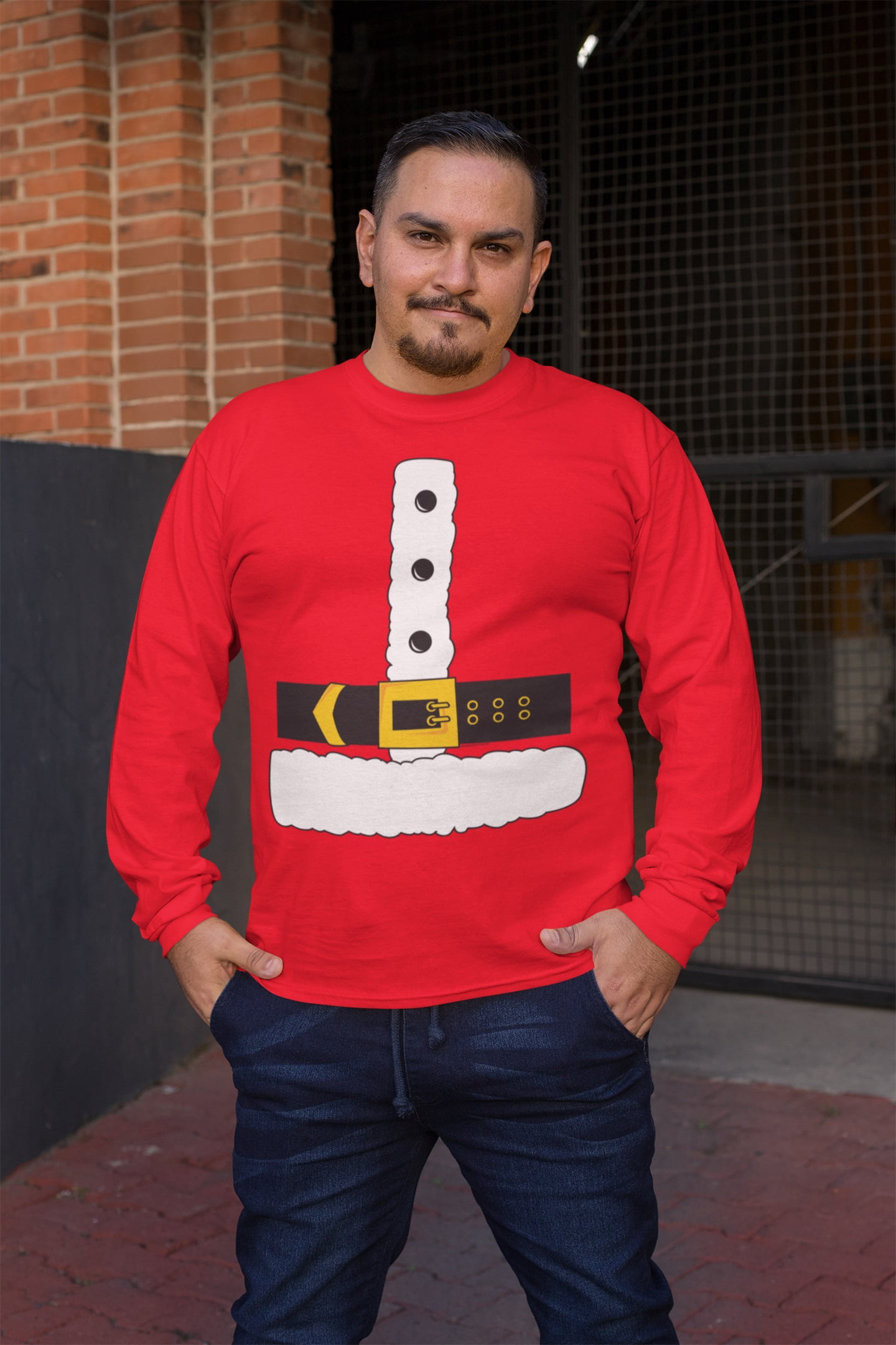 Old Glory Christmas Santa Claus Costume Long Sleeve T-Shirt