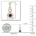 thumbnail image 2 of Dazzlingrock Collection 3mm Round Garnet & White Diamond Infinity Swirl Pushback Dangling Drop Earrings for Women (0.18 ctw, Color I-J, Clarity I2-I3) in 10K Yellow Gold, 2 of 3