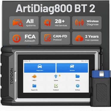 TOPDON AD800BT2 OBD2 Scanner, 2025 V2.0 Scan Tool, Function as AD900 Lite AD Pro, All System Automotive Diagnostic Scanner, 28  Reset Service, Crank Sensor Relearn