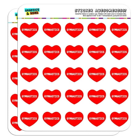 Gymnastics Scrapbook Stickers - I Love Heart - Sports Hobbies - Gymnastics - 1