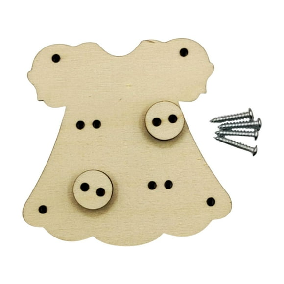 HILABEE Wooden Busy Board Material, Educational Toys Basic Skills DIY Accessory for Kids 7.9cmx8cmx0.5cm