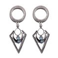 thumbnail image 3 of Funie Women Geometry Dangle Ear Tunnel Expander Plugs Gauges Piercing Jewelry Gift, 3 of 8