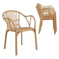 thumbnail image 7 of Avaloomia Home Outdoor Dining Chairs Set of 4, All Weather Stackable Plastic Patio Chairs with Armrest & Anti-Slip for Garden Porch Deck Kitchen No Assembly, Light Beige ﻿, 7 of 7