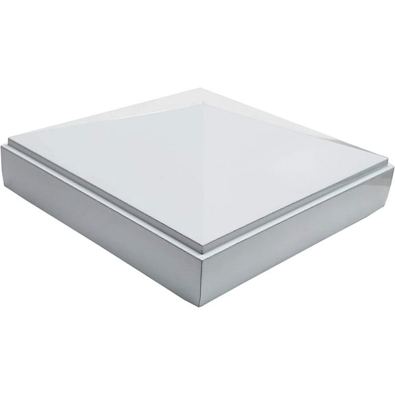 4" x 4" Aluminium Pyramid Post Cap for Metal Posts - Pressure Fit - White