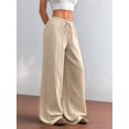 thumbnail image 6 of Wide Leg Pants for Women Flowy Palazzo Drawstring Elastic Waist Trousers Beach Vacation Clothes Color XXL, 6 of 9