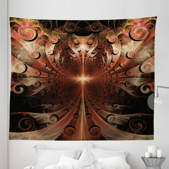 Gothic Tapestry, Gothic Medieval Heraldic Ornamental Background Middle Age Knight Aged Art Print, Fabric Wall Hanging Decor for Bedroom Living Room Dorm, 5 Sizes, Multicolor, by Ambesonne