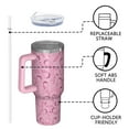 thumbnail image 4 of Pink Breast Cancer Tumbler with Handle and Lid,40oz Double Wall Vacuum Insulated Tumbler,Cups Gift for Women and Men, 4 of 7