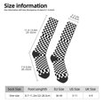 thumbnail image 3 of Knee High Socks for Women Checkerboard Black And White Long Tube Sock Uniform Socks, 3 of 7