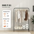 thumbnail image 2 of VEVOR Clothes Rack Heavy Duty Clothing Garment Rack with Hanging Rod and Lower Storage Bedroom Black, 2 of 8