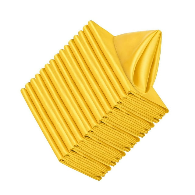 Servilleta cuadrada Inteprter 20 piezas suave y cómoda de poliéster decoración para fiestas amarillo