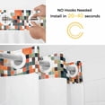 thumbnail image 2 of No Hook Shower Curtain with Snap in Liner, Gradient Orange Red Color Block Waterproof Bath Curtain Double Layers with See Through Top Window, Abstract Brown Geometric Hotel Shower Curtains 36x72in, 2 of 9