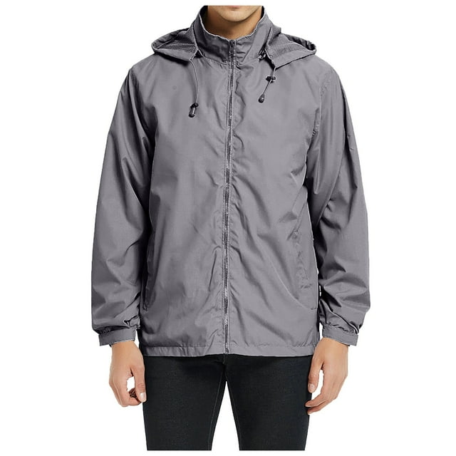 Men's Casual Jacket for Autumn - Lightweight Breathable Hooded Flight Style Coat with Solid Pattern and Comfortable Fit