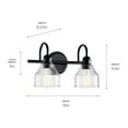thumbnail image 2 of 45972BK Kichler Lighting Avery - 2 Light Bath Vanity Approved for Damp Locations - with Vintage Industrial inspirations - 14.75 inches wide-Black, 2 of 4
