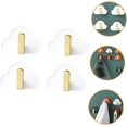 thumbnail image 5 of 4 piezas de ganchos de forma adecuada para bufandas, para colgar bolsos, gorras, ABS, color blanco nube, montaje en clavo, sin dejar rastro, autoadhesivos, para perforar, abrigos decorativo, 5 of 5