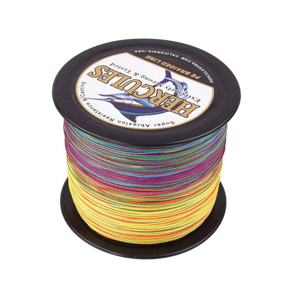 HERCULES Super Strong 1000M 1094 Yards Braided Fishing Line 90 LB Test for Saltwater Freshwater PE Braid Fish Lines 4 Strands - Multicolor, 90LB (40.8KG), 0.50MM