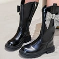 thumbnail image 2 of KPOPLK Snow Boots for Girls, Warm Non Slip Mid Calf Waterproof Winter Shoes(12,F10-Black), 2 of 2