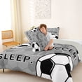 thumbnail image 4 of Erosebridal Football Sport Court Queen Comforter Set,Gray Black Bedding Comforter Set For Kids Boys,Reversible Light Gray 3 Pieces, 4 of 7
