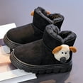 thumbnail image 5 of YMNXA Big Boys Girls Booties Non Slip Solid Color Cartoon Detail Soft Sole Plush Warm Comfortable Shoes For Daily Wear Black 3-4 Years, 5 of 9