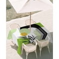 thumbnail image 3 of 60x102 Inch Outdoor Tablecloth with Umbrella Hole Zipper Rectangle Boho Middle Century Rectangular Tablecloths Outside Waterproof Abstract Green Geometric Botanical Patio Table Cover for Picnic Party, 3 of 8