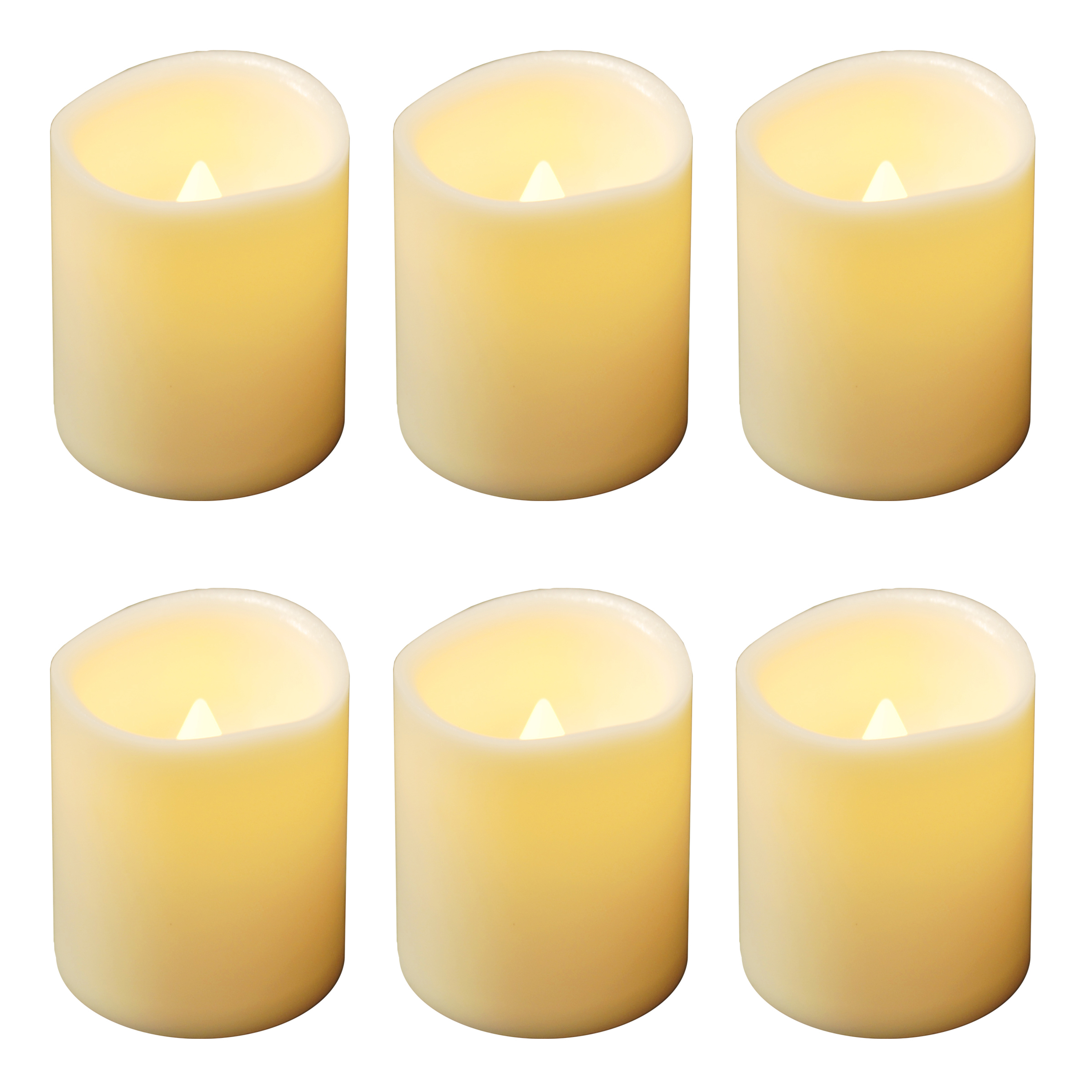 LumaBase Battery Operated Mini Pillar Candles, Amber, 6Count Walmart