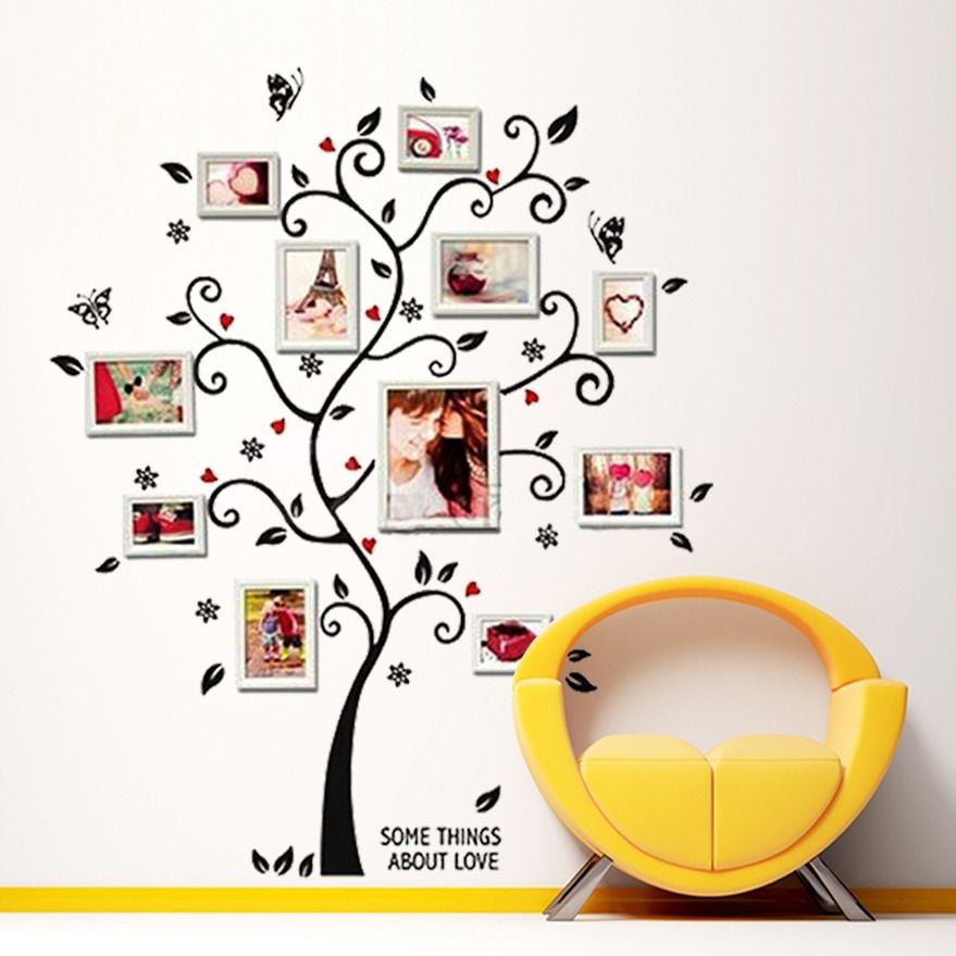 Fashion Photo Picture Frame Family Tree Removable Wall Sticker Home Decor Decals 