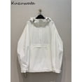 thumbnail image 2 of Kuzuwata - Sudadera con capucha de manga larga, holgada e informal, elegante, ajustada, a la moda, con cordón y parches de Japón, 2 of 5