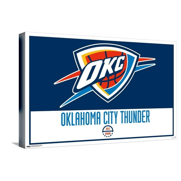 NBA Oklahoma City Thunder - Logo 21 Canvas Wall Poster, 14.725" x 22.375"