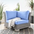 thumbnail image 1 of Modway Conway Outdoor Patio Wicker Rattan Corner Chair in Light Gray Light Blue, 1 of 9