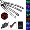 thumbnail image 4 of Tiras de luces con control por voz, luz LED RGB 5050 de 12 V para ambiente interior de automóvil, luz LED de ritmo, tecnología avanzada, 4 of 9