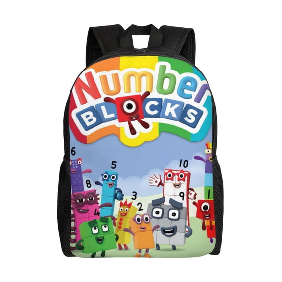 Numberblocks Cartoon Backpack Cute Large Capacity Casual School Unisex Laptop Bags Travel Sports Daypack Bookbags