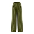 thumbnail image 6 of Linen Pants for Women Ihhxva Relaxed Fit Elastic Waist Solid Color Fashion Adjustable with Pockets Beach Work Outdoor Trousers S-2XL, 6 of 9