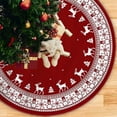 thumbnail image 3 of Classic Red Christmas Tree Skirt Decorative Cover with Holiday Elements for Home Party Festive Decor(Red-B), 3 of 6