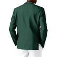 thumbnail image 4 of Men's Casual One-Button Blazer, Slim-Fit Lightweight Business Daily Sport Coat, Dark Green, L, 4 of 6