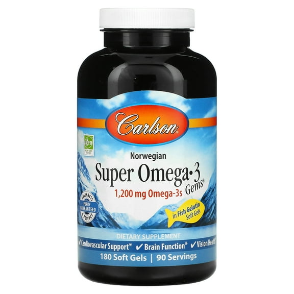Carlson Norwegian, Super Omega-3 Gems, 180 Soft Gels