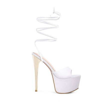 

PASSION DRAMATIC PLATFORM LACE UP HEEL SANDALS