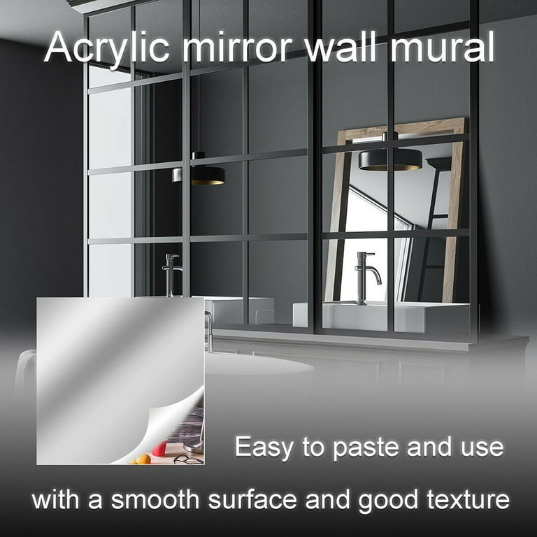 Removable Mirror Wall Sticker Self Adhesive Mirror Sheets DIY Home