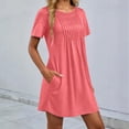 thumbnail image 6 of jtjvou Swimsuit Coverup for Women 2026 Short Sleeve Bathing Suit Cover Ups Beach Summer T-Shirt Dresses with Pockets Pink M, 6 of 8