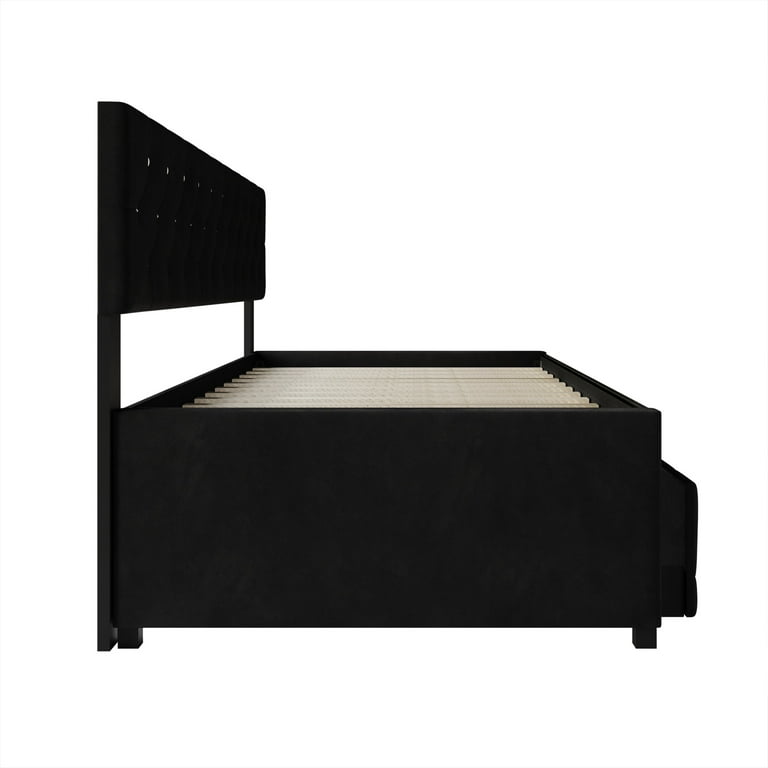 Home Design Darcey Twin Daybed with Trundle, Dark Gray Velvet photo 8