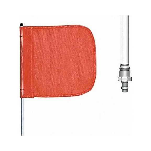 Checkers Industrial Warning Whip with Pole, 6 ft Overall Height, Nylon Mesh Orange, 1.1 lb