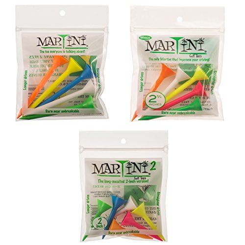 Martini Golf Tees 3 14 2 34 2 Inch Mixed Colors 16 Tees Total