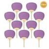 Quasimoon 9" Purple Paddle Paper Hand Fans for Weddings (10 Pack) by PaperLanternStore