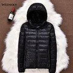 Chaqueta fina ultraligera de invierno para mujer, chaquetas con capucha de plumón de pato blanco, abrigo cálido de manga larga, Parka, prendas de vestir portátiles para mujer Tan Jianjun unisex